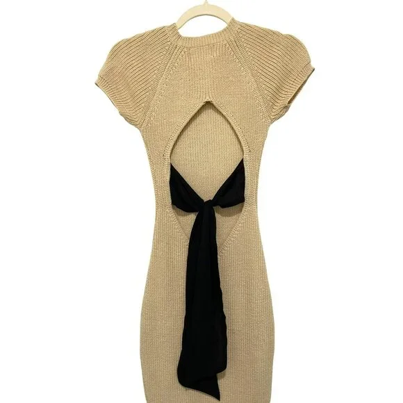 All The Ways Sweater Bow Back Cutout Knit Maxi Dress Size XS NWT - Picture 7 of 7